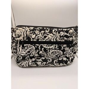 Tanyalee Design Shoulder Bag Womens Medium Black White Quilted Damask Paisley
